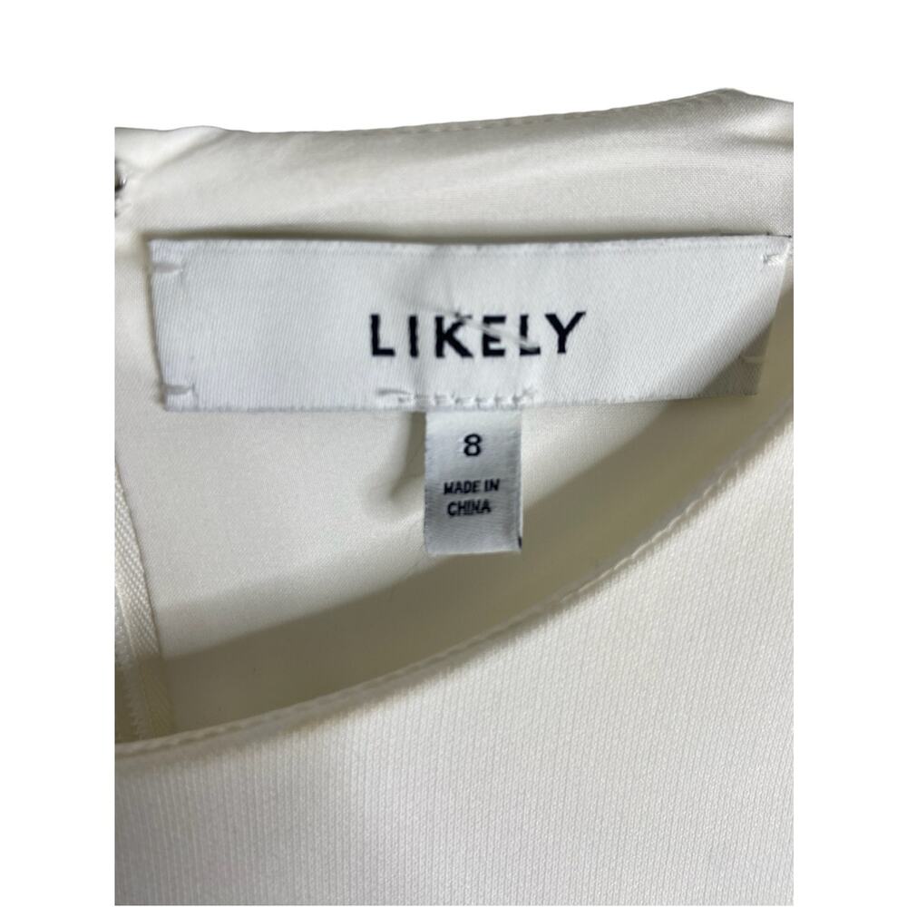 Likely Marullo Mini Sheath Dress Long Sleeve Ostrich Feather Detail Bridal 8 - Picture 6 of 9